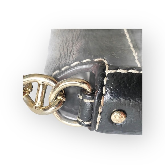 Kate Spade KSNY  Turnlock Gold Chain Handle Mini Bag Handbag  Black Leather  - Picture 9 of 16